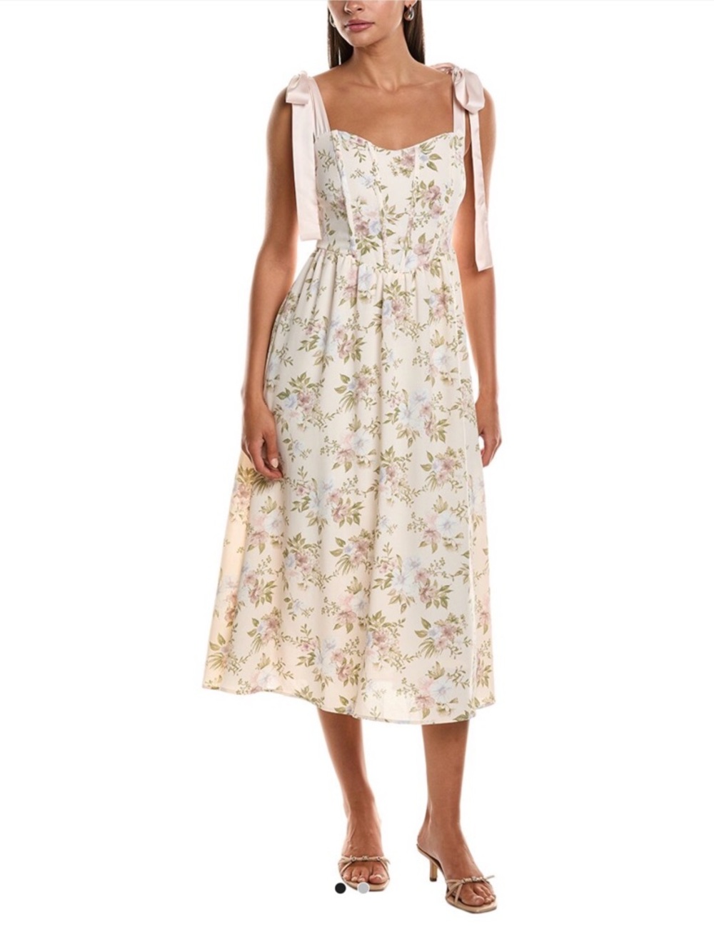 Mine Cream Floral Summer Dress